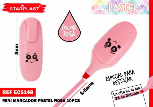 Mini marcador pastel rosa