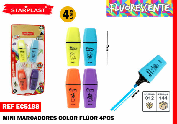 Mini marcadores flúor 4U