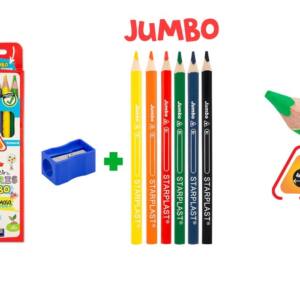 Lápices de colores jumbo  sacapuntas 6U