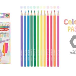 Lápices de colores pastel 12U