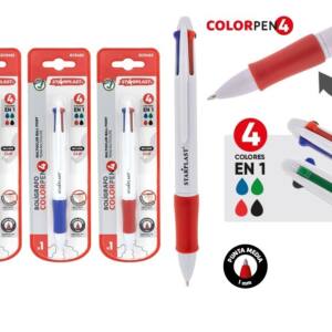 Bolígrafo multicolor 4 en 1 antideslizante