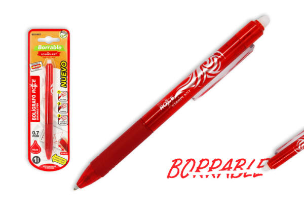 Bolígrafo Roce retráctil tinta borrable 0.7mm rojo