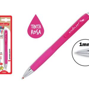 Bolígrafo retráctil antideslizante tinta gel 1.0mm rosa