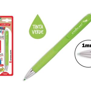 Bolígrafo retráctil antideslizante tinta gel 1.0mm verde