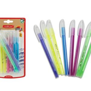 Bolígrafos triangulares 8U tinta azul