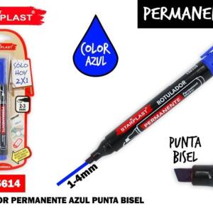 Rotulador Permanente Azul E100 Punta Bisel 1-4mm