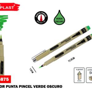 Rotulador punta pincel verde oscuro