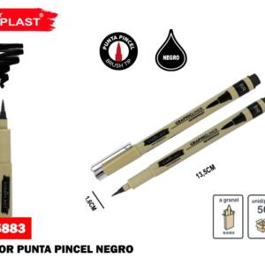Rotulador punta pincel negro