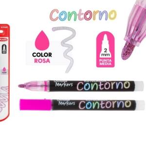 Rotulador con contorno rosa