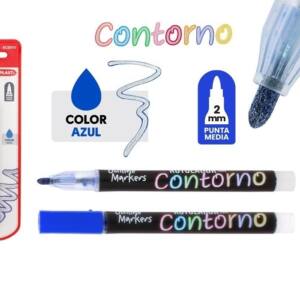 Rotulador con contorno azul