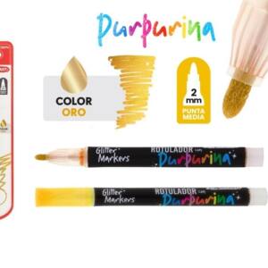 Rotulador con purpurina marrón