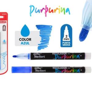 Rotulador con purpurina azul