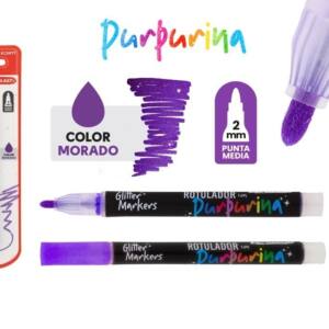 Rotulador con purpurina morado