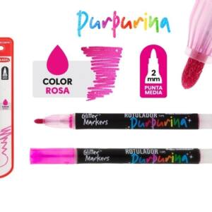 Rotulador con purpurina fucsia