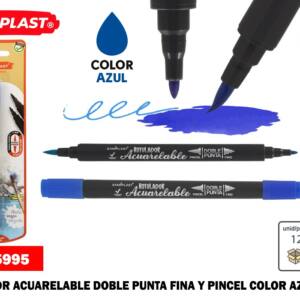Rotulador acuarelable doble punta azul
