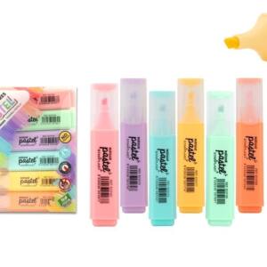 6 Marcadores Pastel Caja PVC