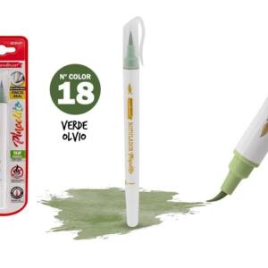 Rotulador Pincelito punta flexible 18 verde olivo
