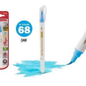 Rotulador Pincelito punta flexible 68 cian