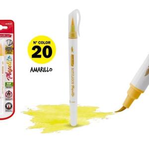 Rotulador Pincelito punta flexible 20 amarillo