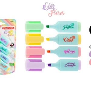 Set de 4 marcadores con olor color pastel