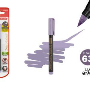 Rotulador metalizado punta  pincel color lila grisáceo