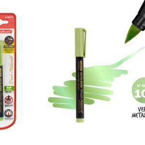Rotulador metalizado punta  pincel color  verde metalizado
