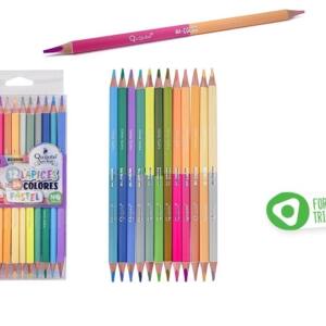 Lápices doble punta color pastel 12U = 24 colores