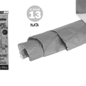 Papel crespón 50x100cm N13 plata