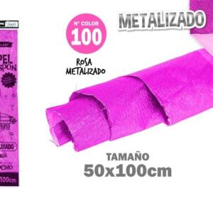 Papel crespón 50x100cm N100 metalizado fucsia