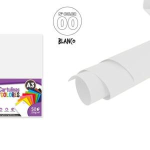 Cartulina A3 180g/m2 50U N00 blanco