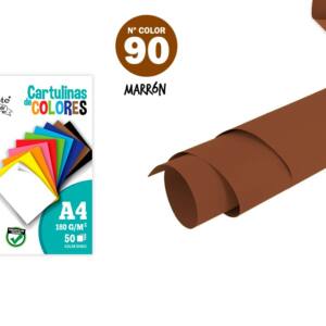 Cartulina A4 180g/m2 50U N90 marrón