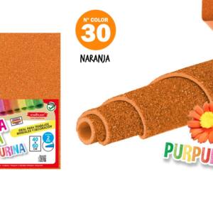 Goma eva purpurina 40x60cm 2mm N30 naranja