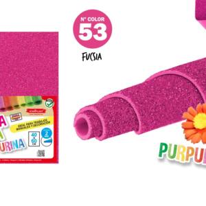 Goma eva purpurina 40x60cm 2mm N53 fucsia