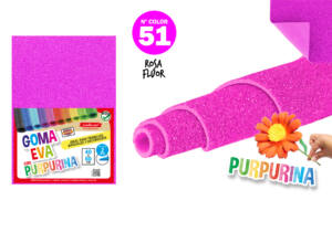 Goma eva purpurina 40x60cm 2mm N51 rosa flúor