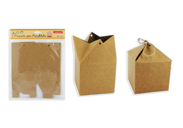 Caja regalo cartón kraft 10x10x9cm