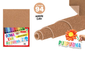 Goma eva purpurina 40x60cm 2mm N90 marrón
