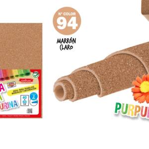 Goma eva purpurina 40x60cm 2mm N90 marrón