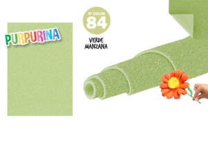 Goma eva purpurina 40x60cm 2mm N84 verde manzana