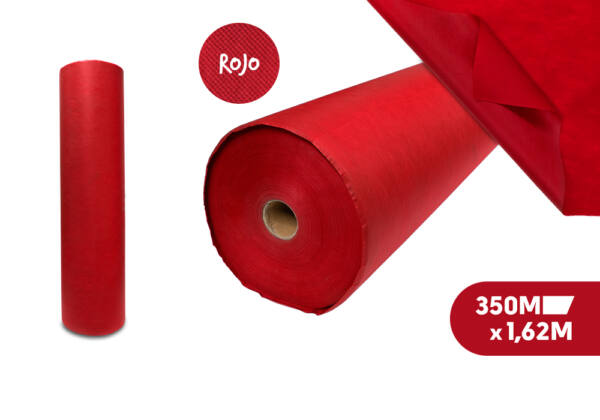 ROLLO TELA NO TEJIDA ROJO 1.62x350M