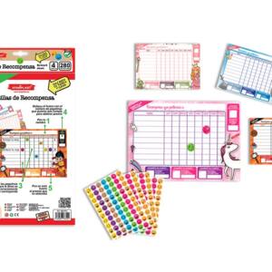 Tablas De Recompensa 4 Hojas 280 Pegatinas 4 Diseños