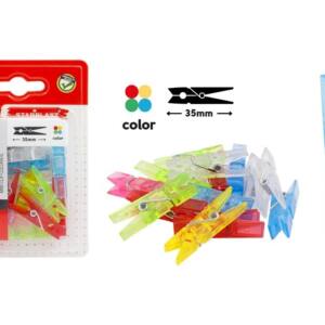 Mini pinzas plástico 35mm 12U