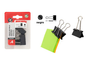 Pinca metálica negro 32mm 4U