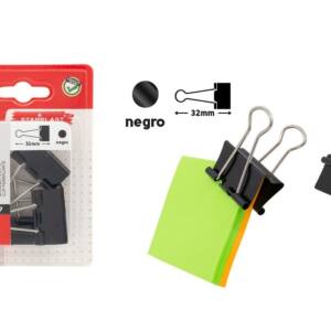 Pinca metálica negro 32mm 4U