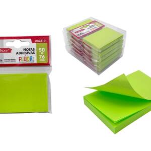 Notas adhesivas 50x76mm 100H verde flúor