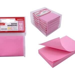 Notas adhesivas 50x76mm 100H rosa pastel