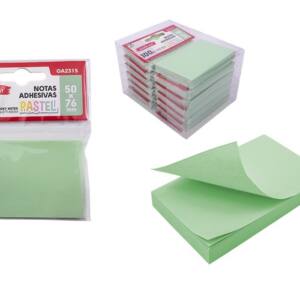 Notas adhesivas 50x76mm 100H verde pastel