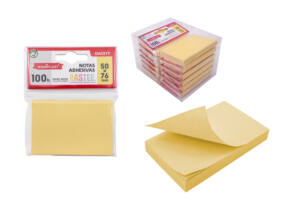 Notas adhesivas 50x76mm 100H amarillo pastel