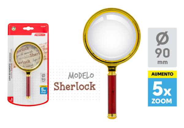 Lupa 90mm 5x modelo Sherlock