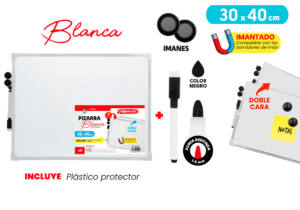 pizarra blanca 30x40cm imanes y rotulador