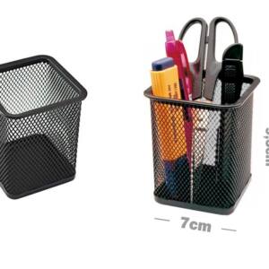 Portalápices metálico negro cuadrado  70x95mm